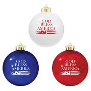 God Bless America Ornament 3 pack